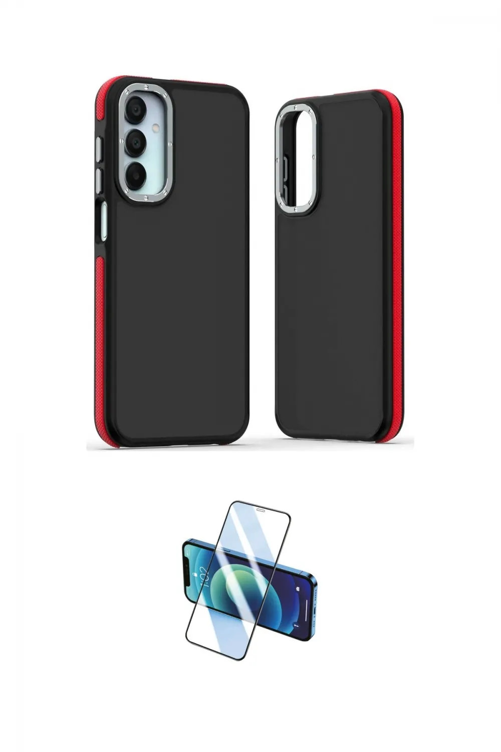 ieg™ Galaxy A25 5G Kılıf Eksen Işık - Siyah 3D Antistatik Seramik Nano Ekran Koruyucu