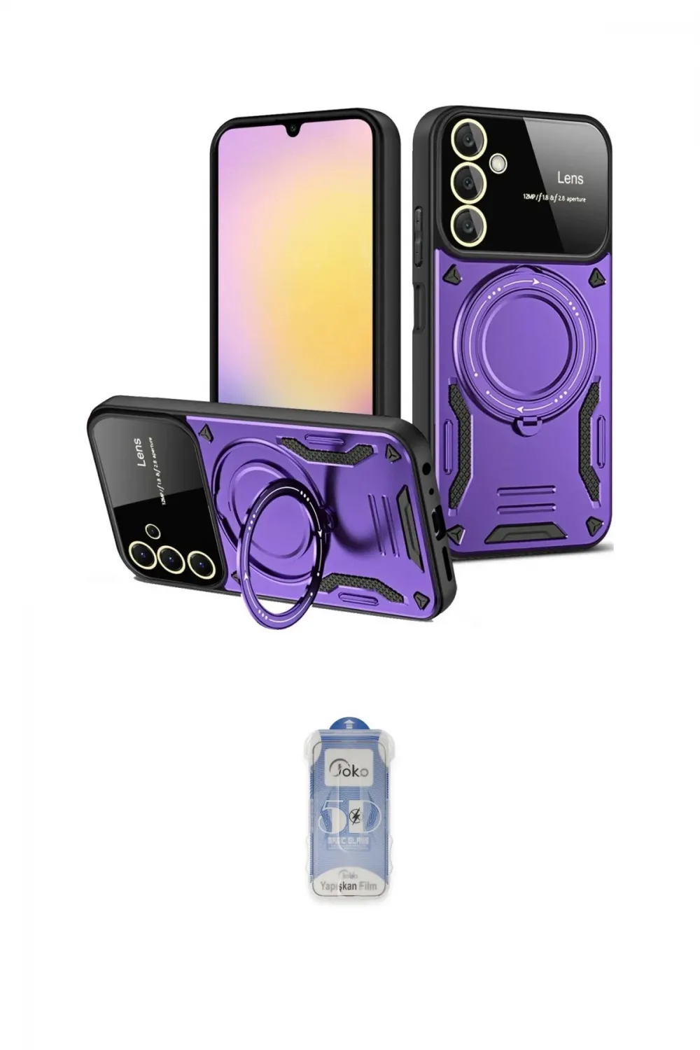 ieg™ Galaxy A25 5G Kılıf Kıvılcım Modern Serisi - Siyah Joko Magic 5D Cam