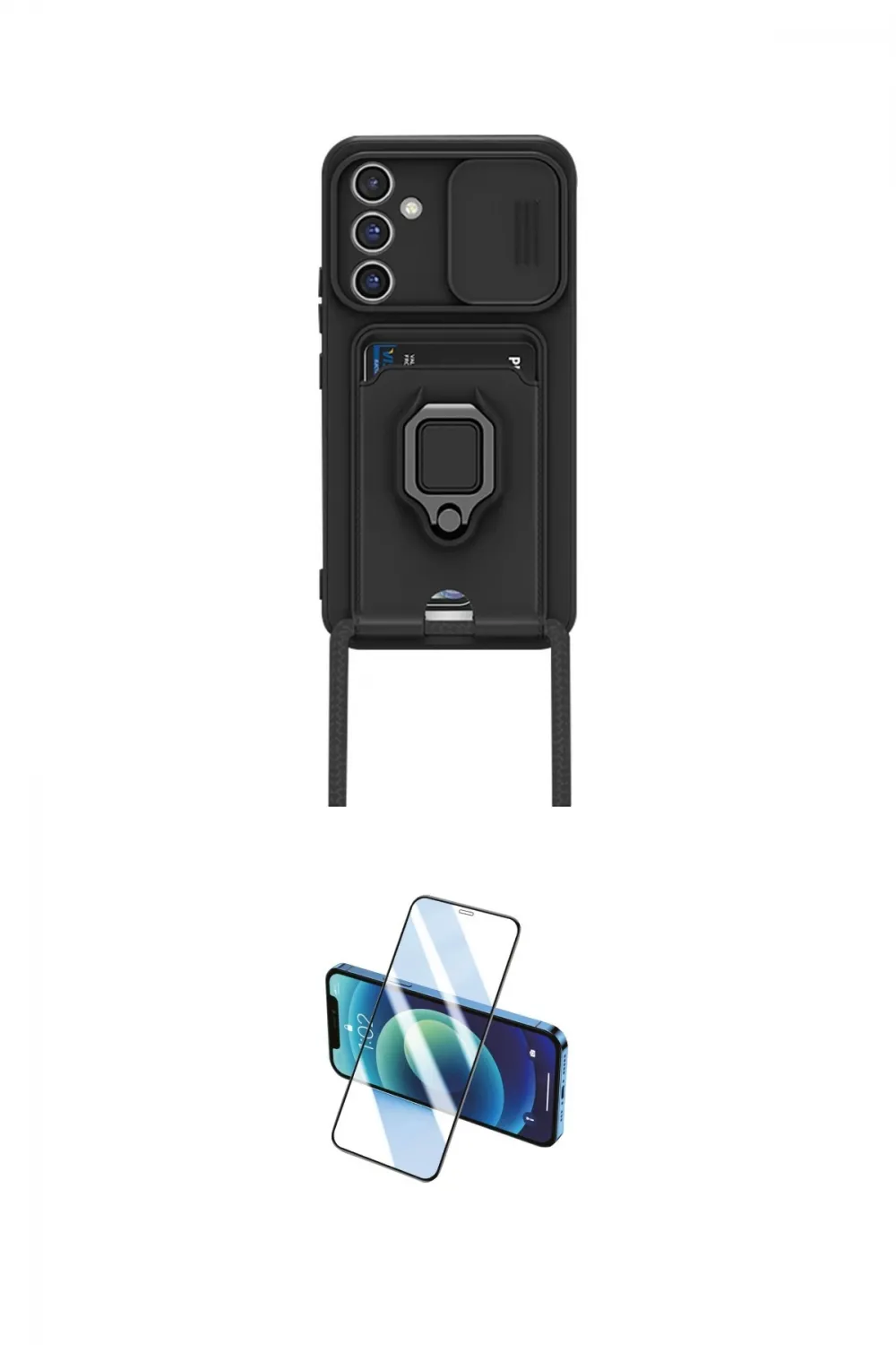 ieg™ Galaxy A25 5G Kılıf Vadi Form Prime - Siyah 3D Antistatik Cam Ekran Koruyucu