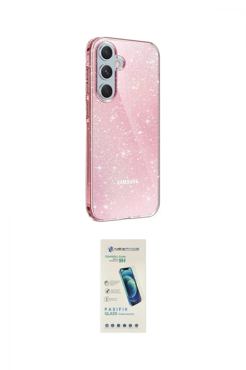 ieg™ Galaxy A25 5G Kılıf Yankı Doku Prime - Şeffaf Pasifik Cam Ekran Koruyucu