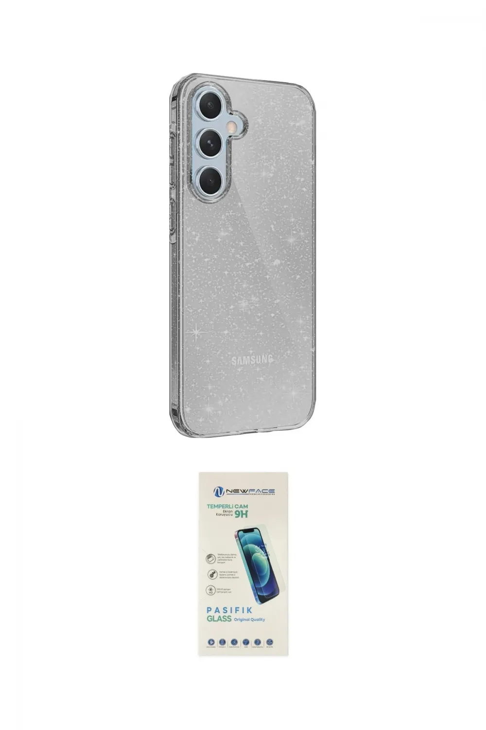 ieg™ Galaxy A25 5G Kılıf Yankı Doku Prime - Şeffaf Pasifik Cam Ekran Koruyucu
