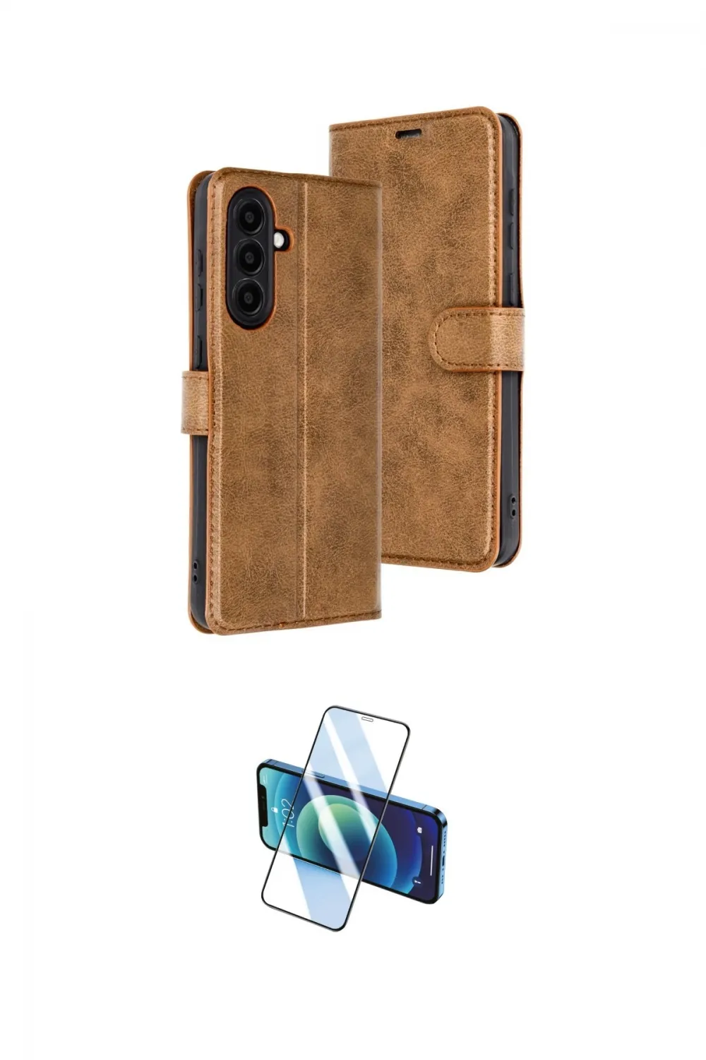 ieg™ Galaxy A26 Kılıf Siluet Işık Serisi - Siyah 3D Antistatik Cam Ekran Koruyucu
