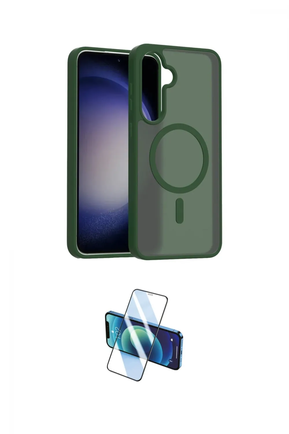 ieg™ Galaxy A26 Kılıf Siluet Minimal Prime - Siyah 3D Antistatik Cam Ekran Koruyucu