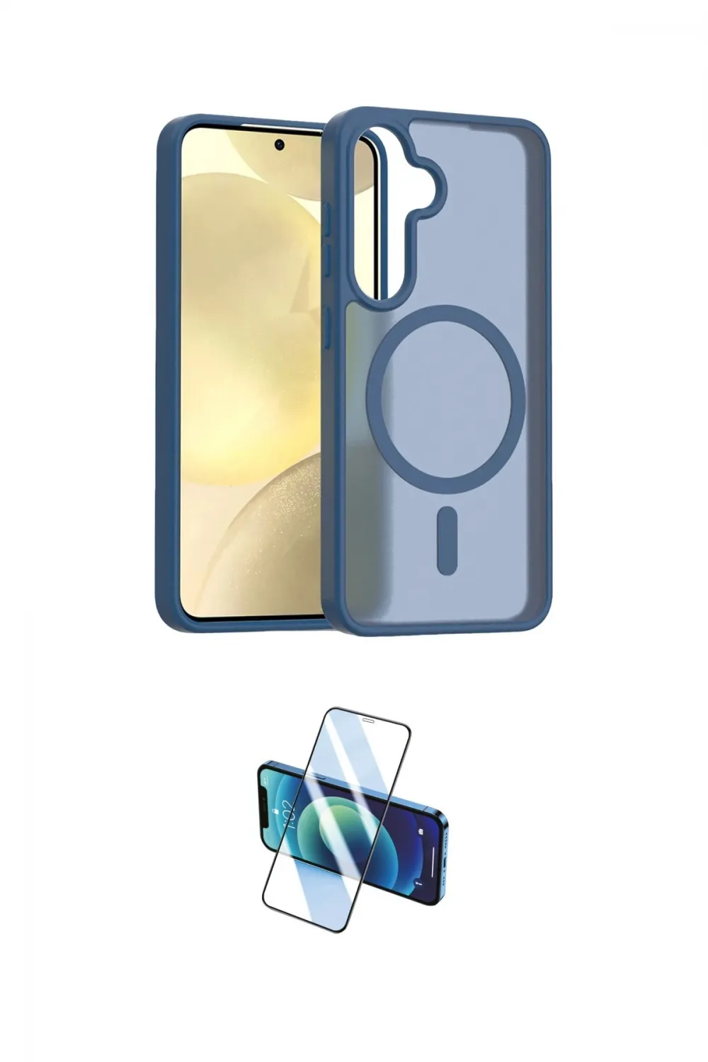 ieg™ Galaxy A26 Kılıf Siluet Minimal Prime - Siyah 3D Antistatik Cam Ekran Koruyucu