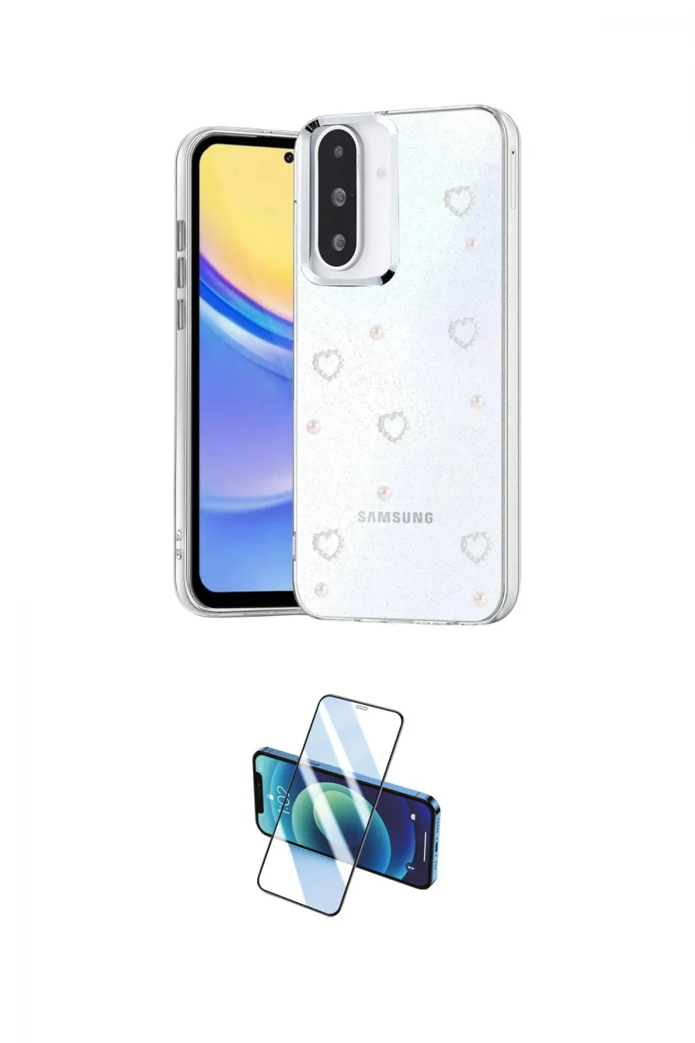 ieg™ Galaxy A26 Kılıf Yörünge Form - Siyah 3D Antistatik Cam Ekran Koruyucu