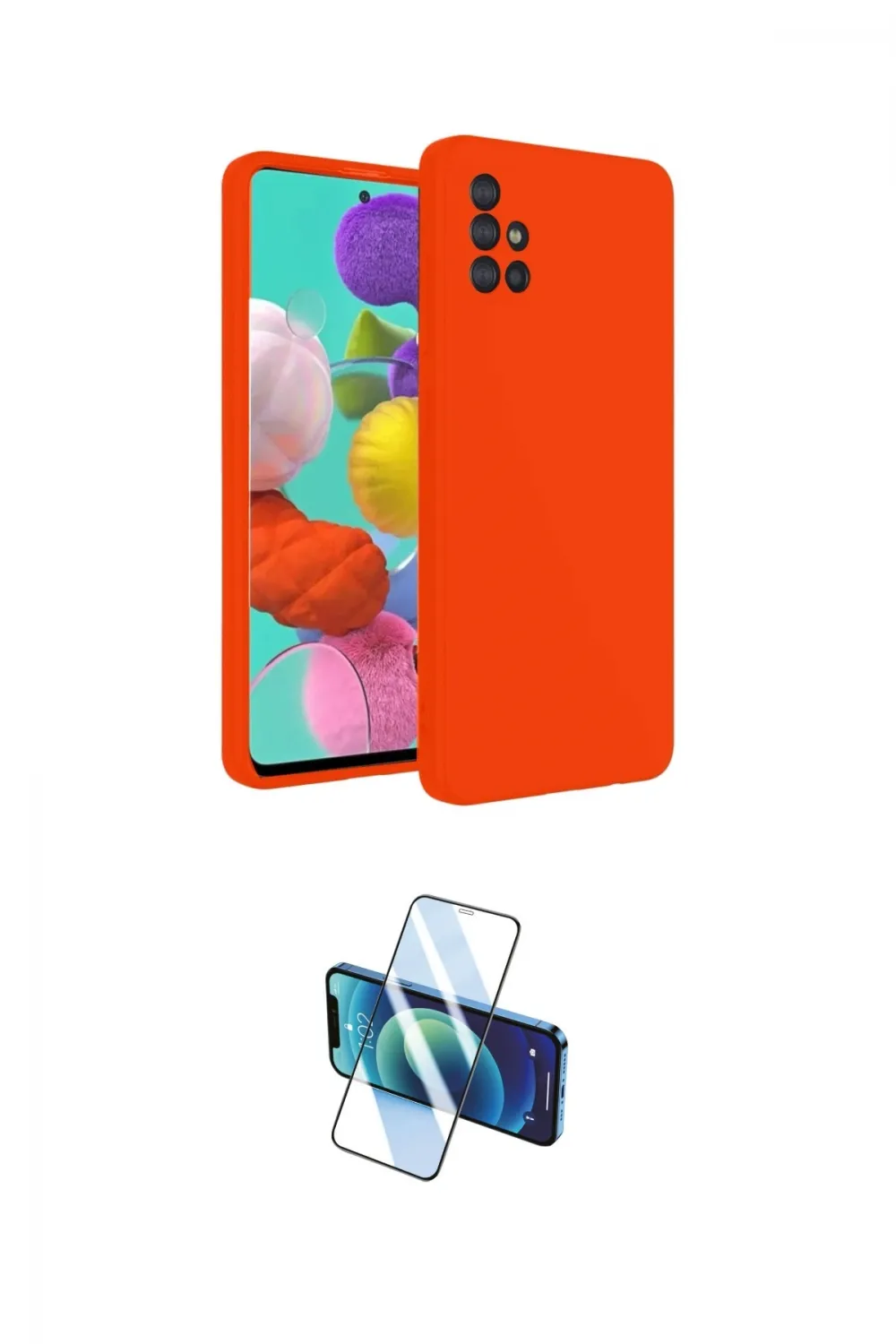 ieg™ Galaxy A31 Kılıf Ahenk Serisi - Siyah 3D Antistatik Cam Ekran Koruyucu