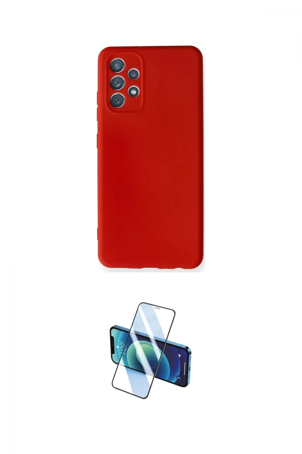 ieg™ Galaxy A32 Kılıf Ahenk Serisi - Siyah 3D Antistatik Cam Ekran Koruyucu