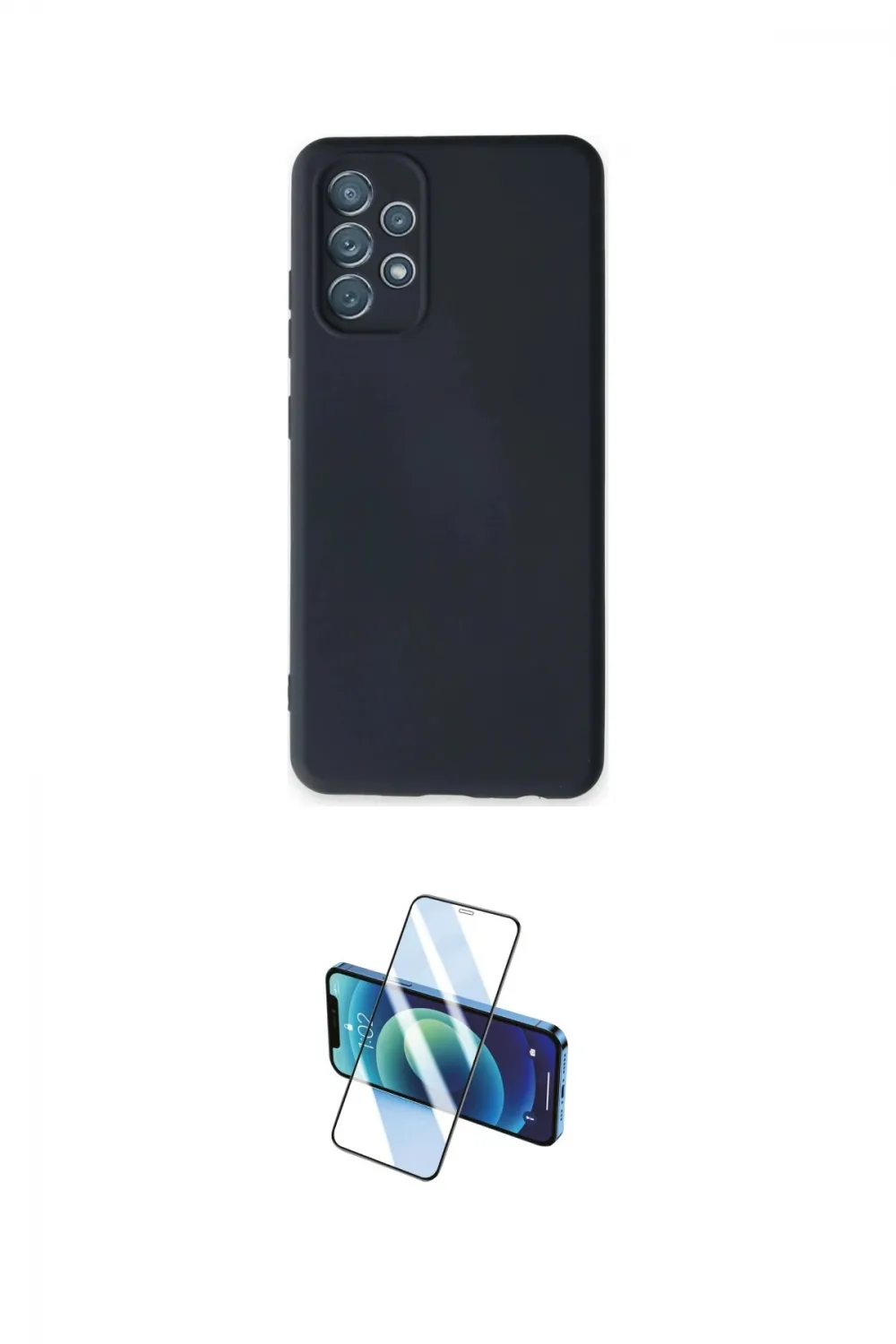 ieg™ Galaxy A32 Kılıf Ahenk Serisi - Siyah 3D Antistatik Cam Ekran Koruyucu