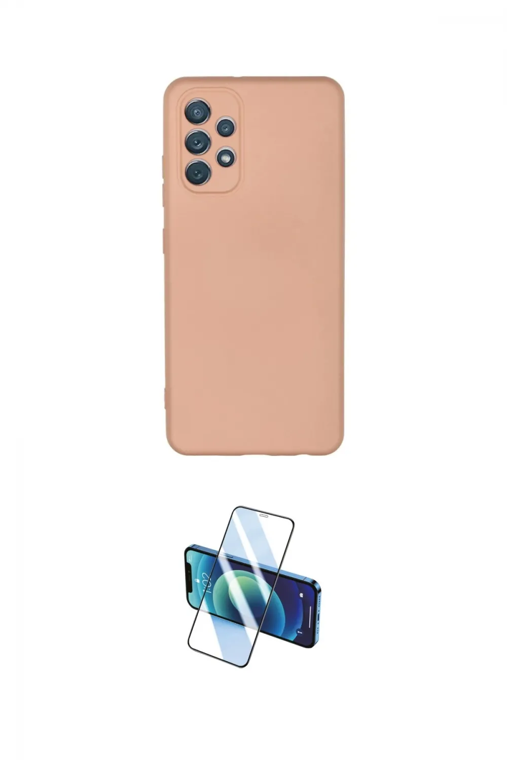 ieg™ Galaxy A32 Kılıf Ahenk Serisi - Siyah 3D Antistatik Cam Ekran Koruyucu
