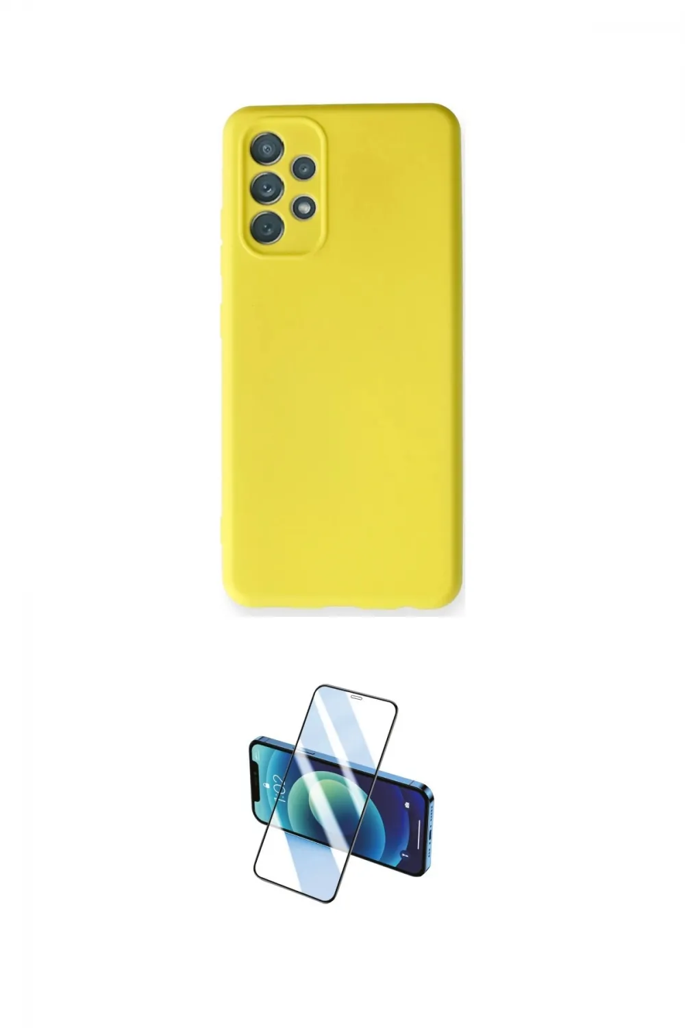 ieg™ Galaxy A32 Kılıf Ahenk Serisi - Siyah 3D Antistatik Cam Ekran Koruyucu