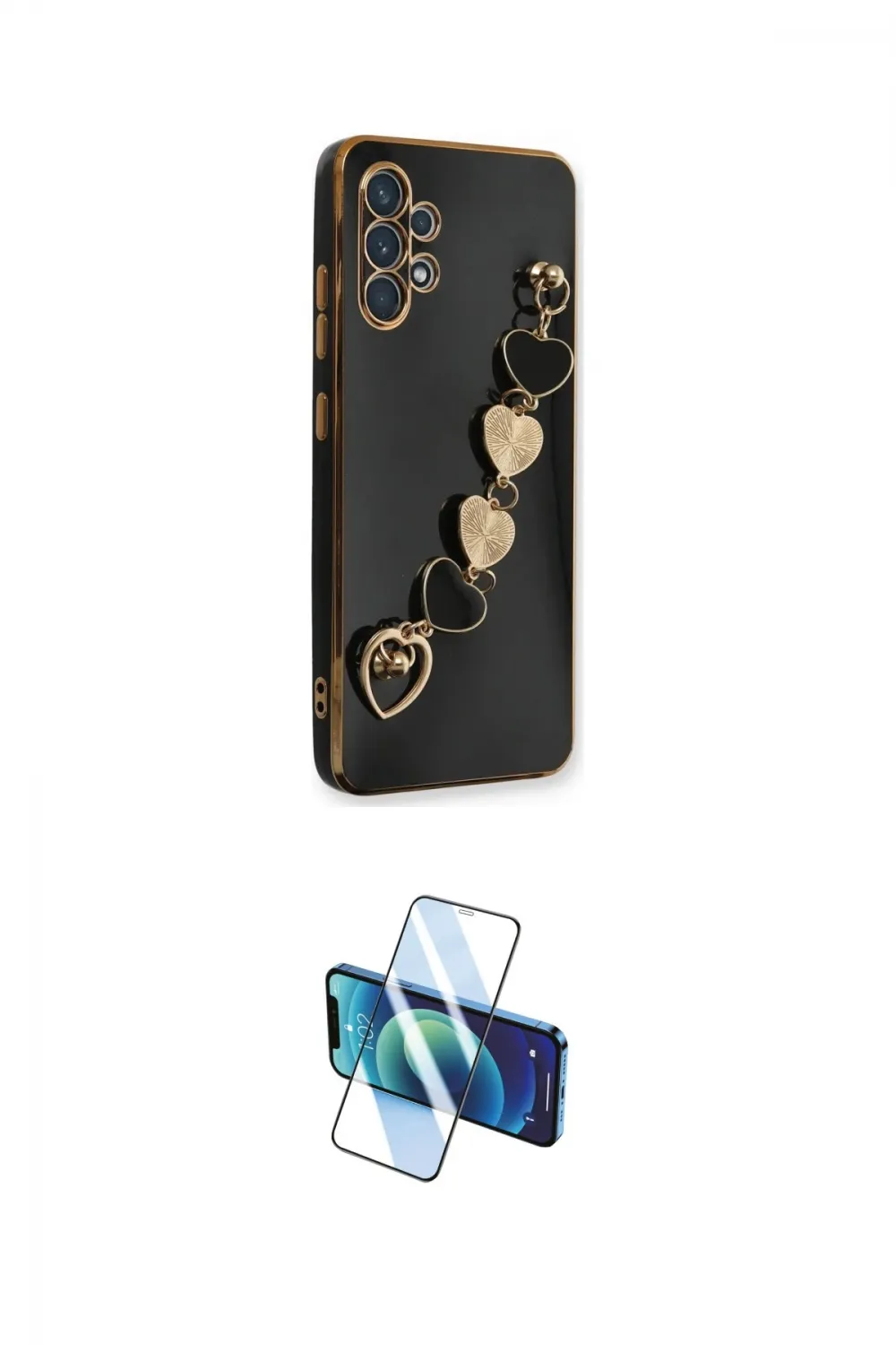 ieg™ Galaxy A32 Kılıf Nova Işık Prime - Siyah 3D Antistatik Cam Ekran Koruyucu