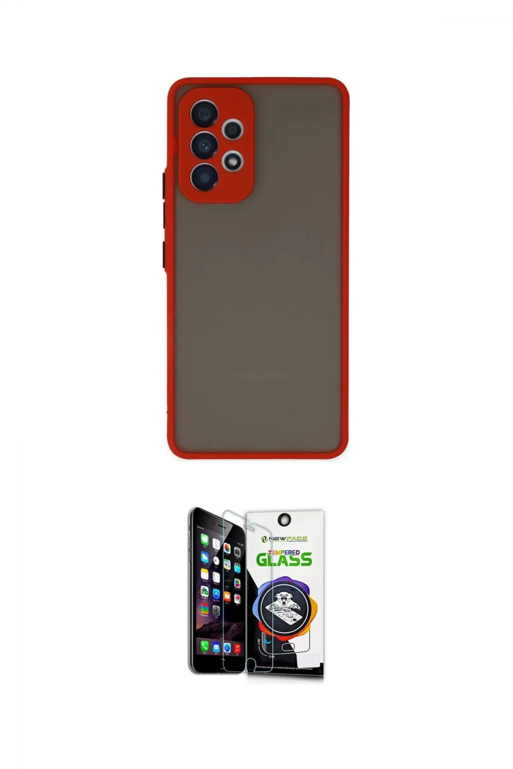 ieg™ Galaxy A33 5G Kılıf Ahenk Çizgi Serisi - Şeffaf Temperli Cam Ekran Koruyucu