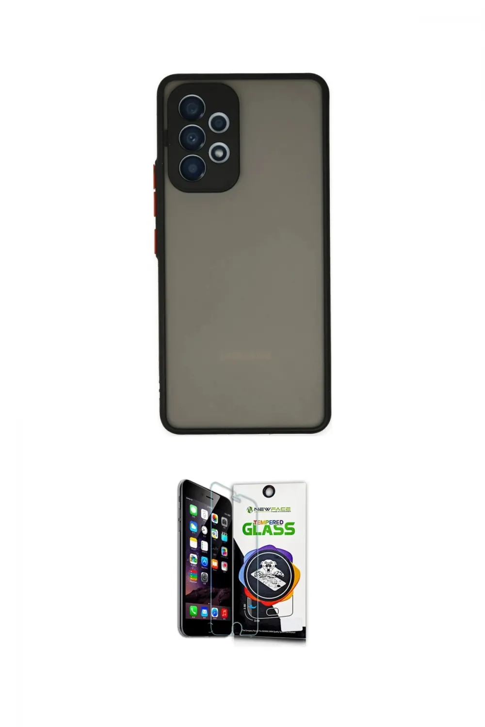ieg™ Galaxy A33 5G Kılıf Ahenk Çizgi Serisi - Şeffaf Temperli Cam Ekran Koruyucu