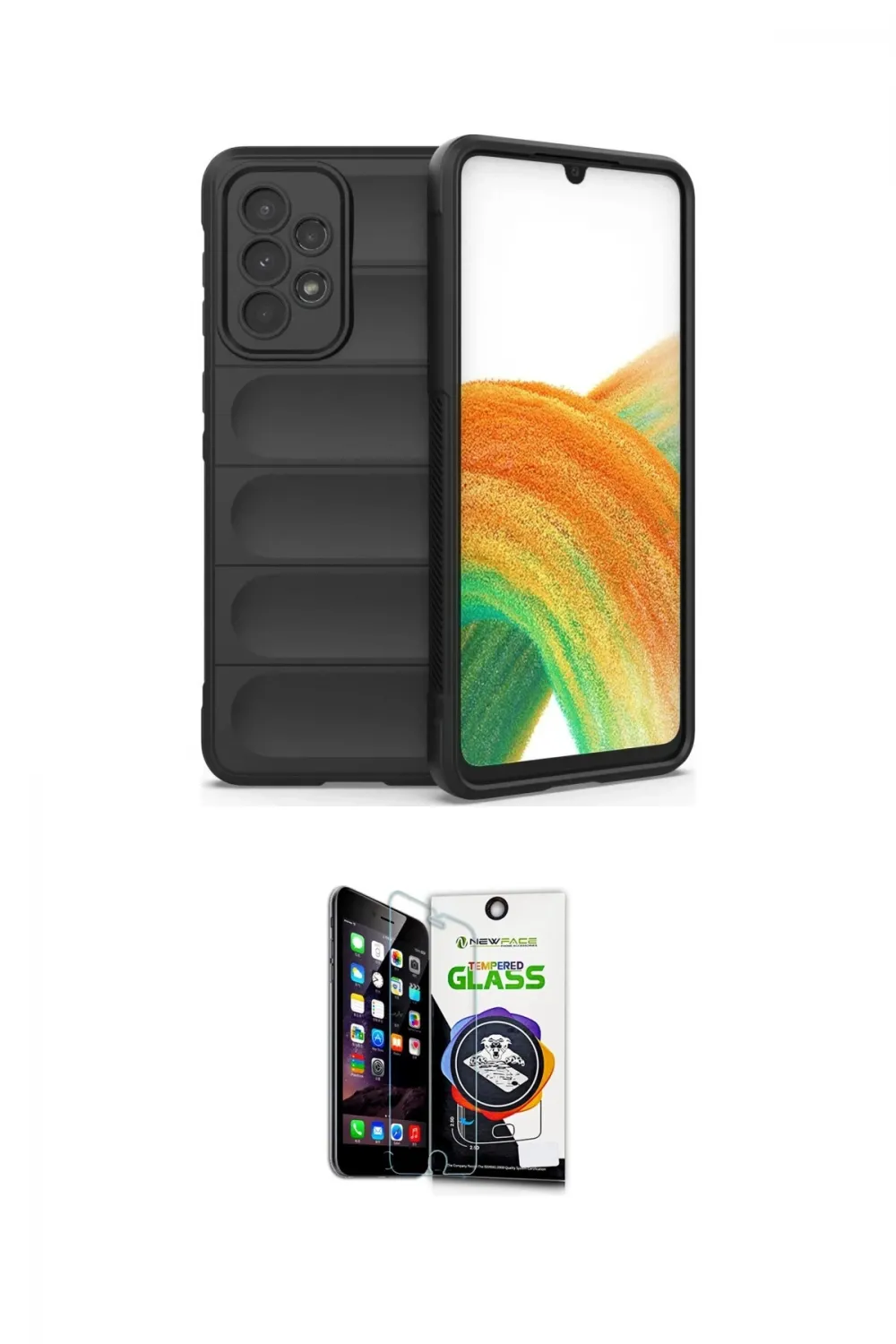 ieg™ Galaxy A33 5G Kılıf Atlas Koleksiyonu - Şeffaf Temperli Cam Ekran Koruyucu