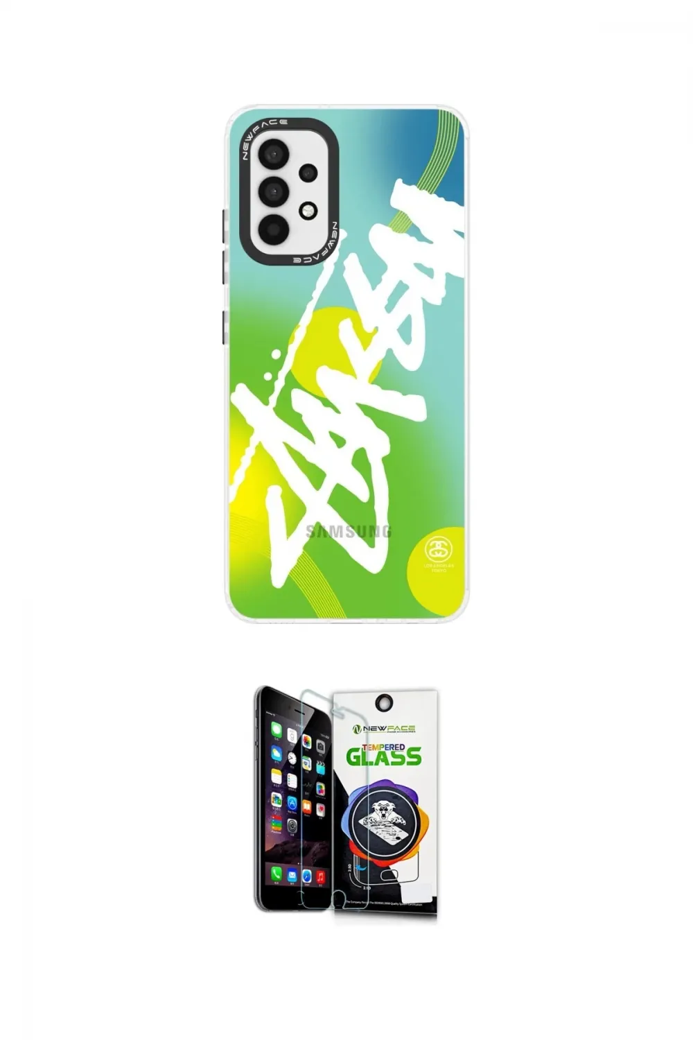 ieg™ Galaxy A33 5G Kılıf Siluet Çizgi Koleksiyonu - Şeffaf Temperli Cam Ekran Koruyucu