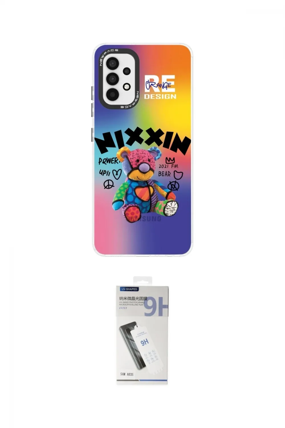 ieg™ Galaxy A33 5G Kılıf Siluet Çizgi Koleksiyonu - Şeffaf Uv Polymer Nano Ekran Koruyucu