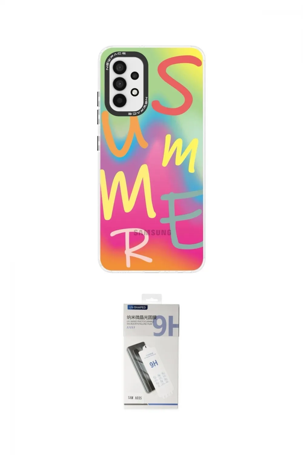 ieg™ Galaxy A33 5G Kılıf Siluet Çizgi Koleksiyonu - Şeffaf Uv Polymer Nano Ekran Koruyucu