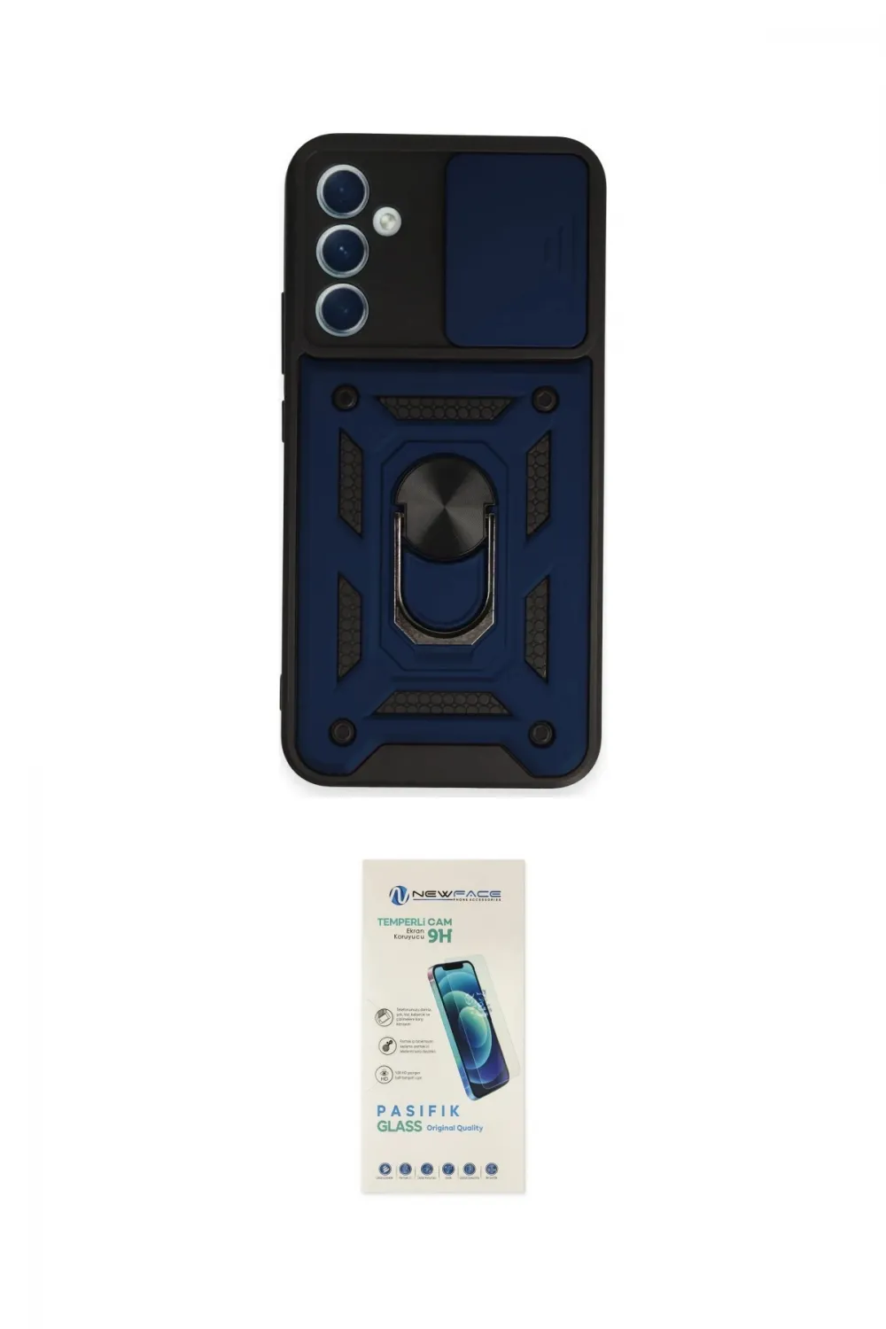 ieg™ Galaxy A34 5G Kılıf Ahenk Klasik - Şeffaf Pasifik Cam Ekran Koruyucu