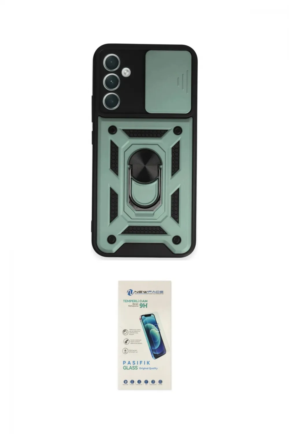 ieg™ Galaxy A34 5G Kılıf Ahenk Klasik - Şeffaf Pasifik Cam Ekran Koruyucu