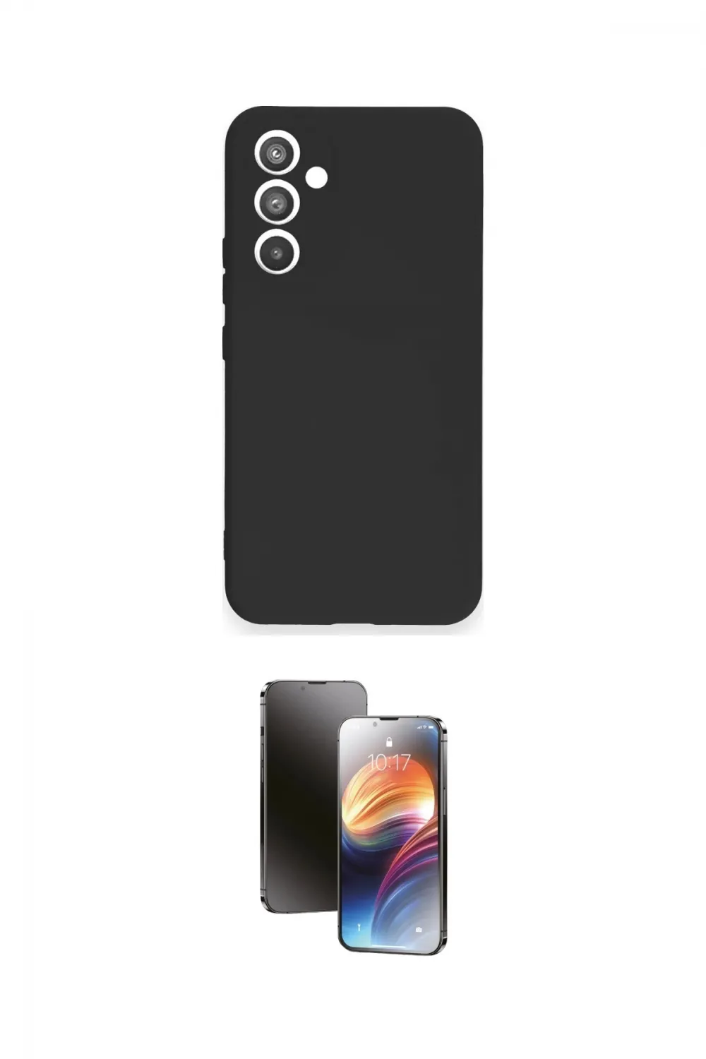 ieg™ Galaxy A34 5G Kılıf Ahenk Serisi - Siyah 3D Antistatik Mat Seramik Nano Ekran Koruyucu