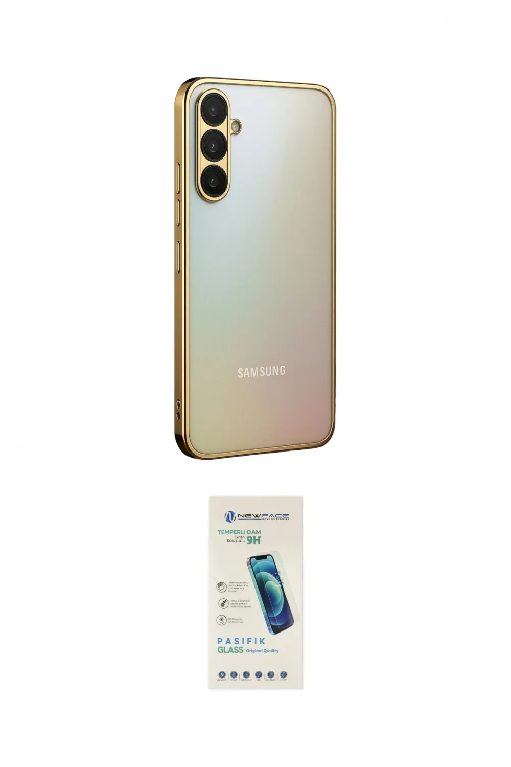 ieg™ Galaxy A34 5G Kılıf Vadi Minimal - Şeffaf Pasifik Cam Ekran Koruyucu