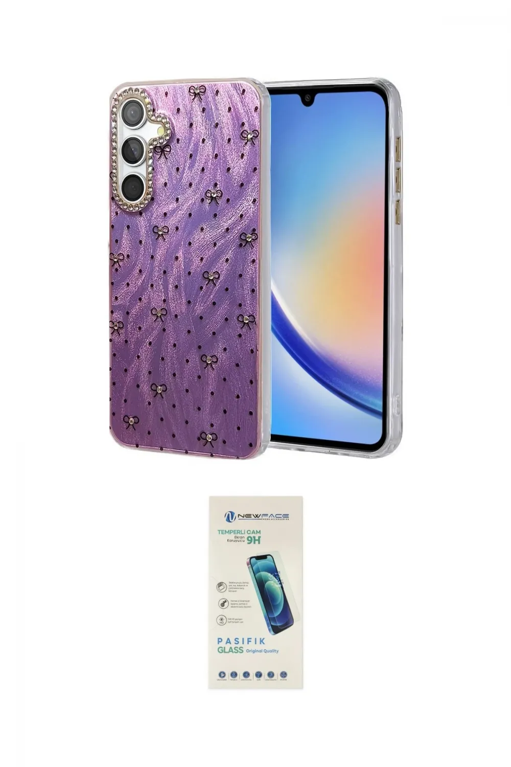ieg™ Galaxy A34 5G Kılıf Zirve Modern Prime - Şeffaf Pasifik Cam Ekran Koruyucu