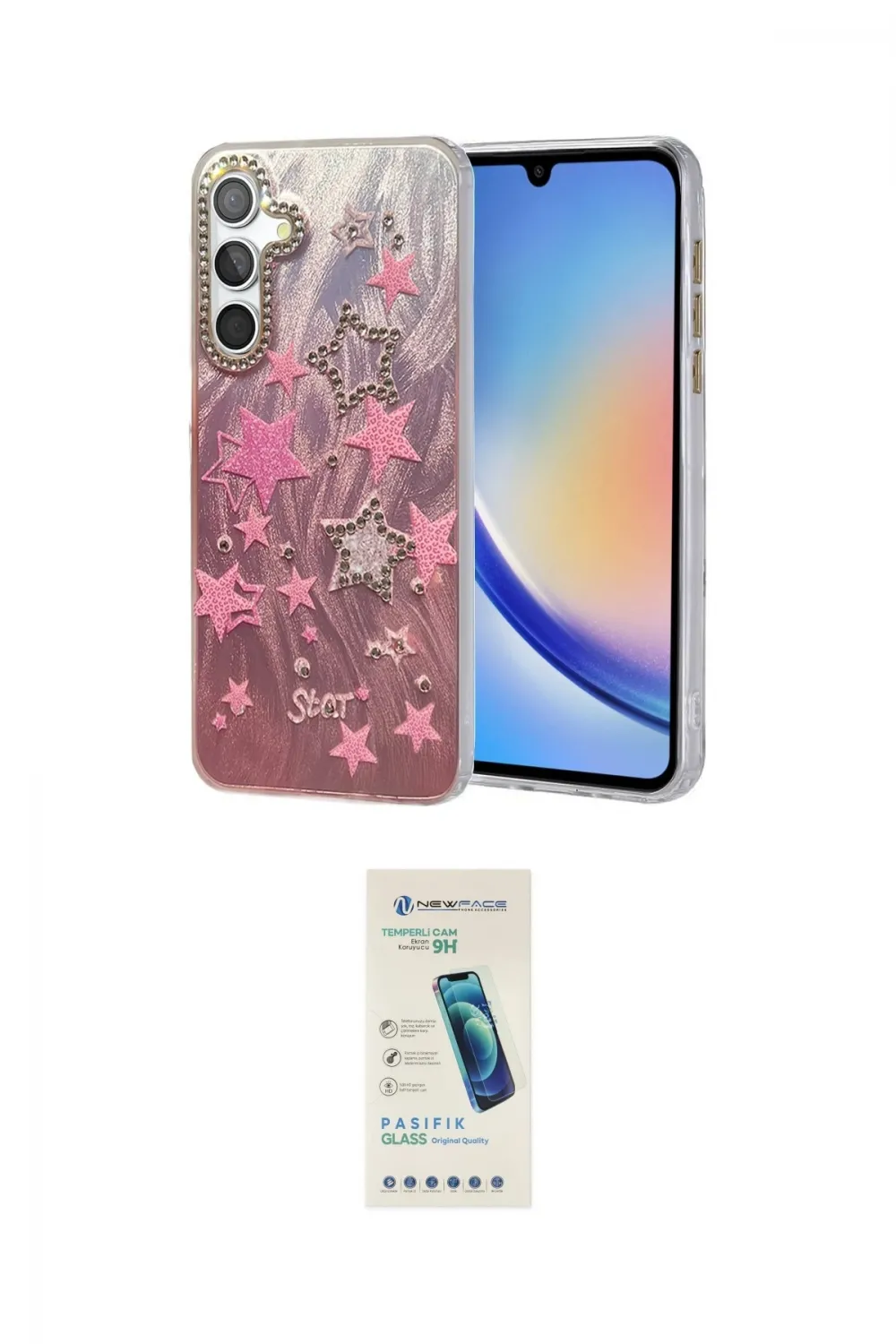 ieg™ Galaxy A34 5G Kılıf Zirve Modern Prime - Şeffaf Pasifik Cam Ekran Koruyucu