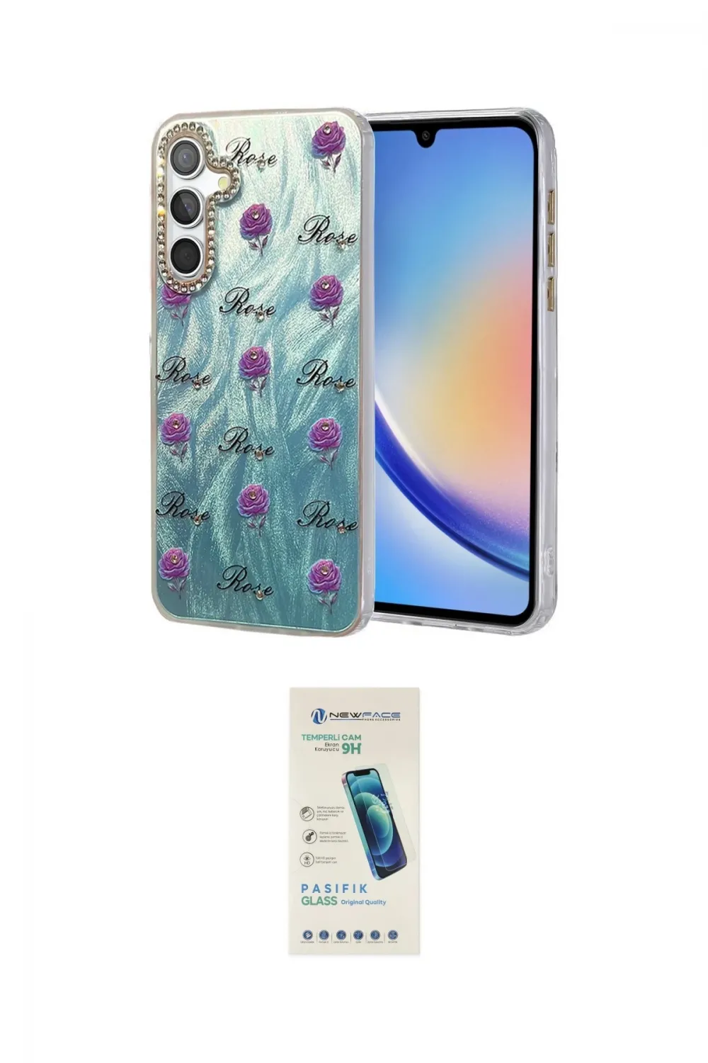 ieg™ Galaxy A34 5G Kılıf Zirve Modern Prime - Şeffaf Pasifik Cam Ekran Koruyucu