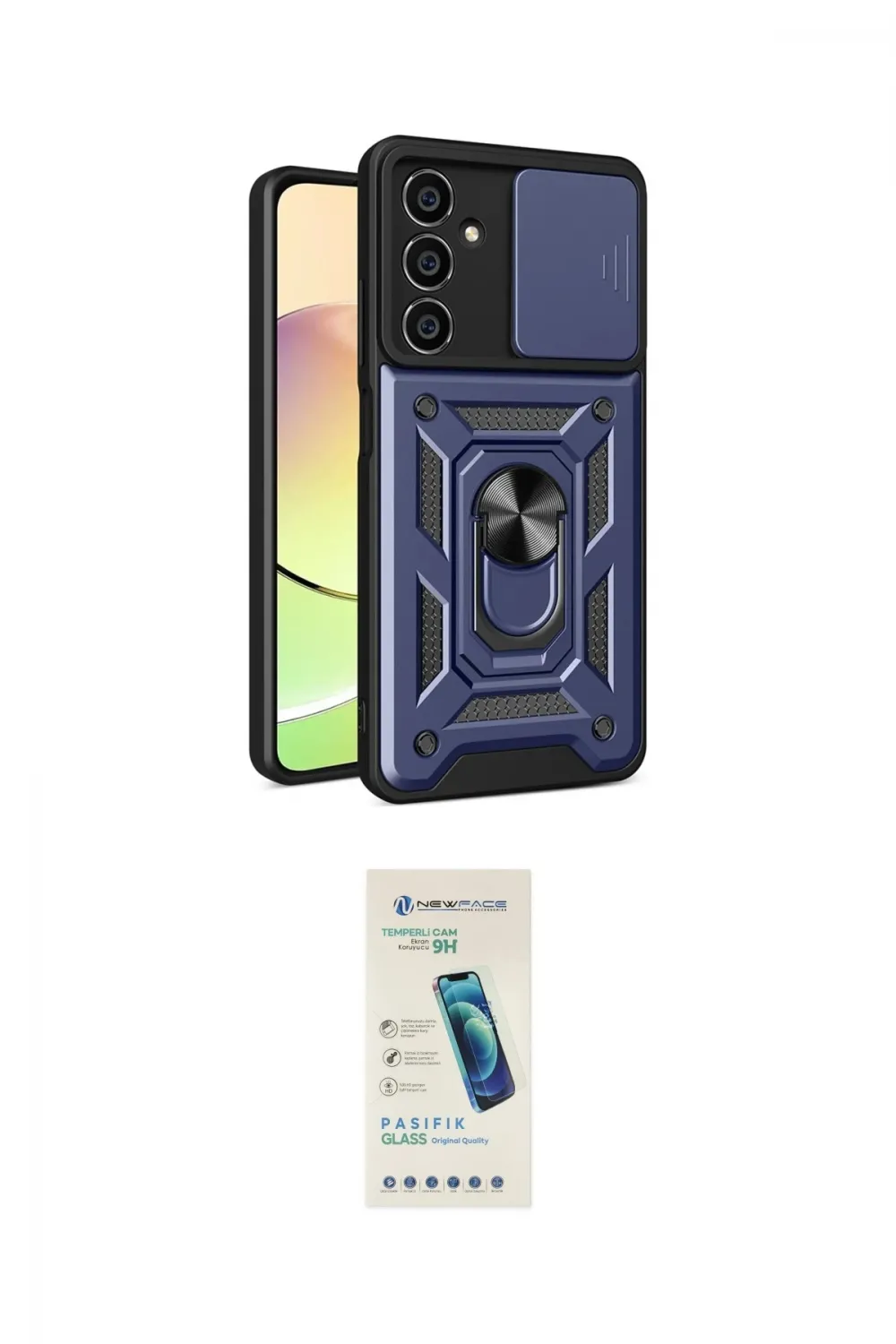 ieg™ Galaxy A35 5G Kılıf Ahenk Klasik - Şeffaf Pasifik Cam Ekran Koruyucu