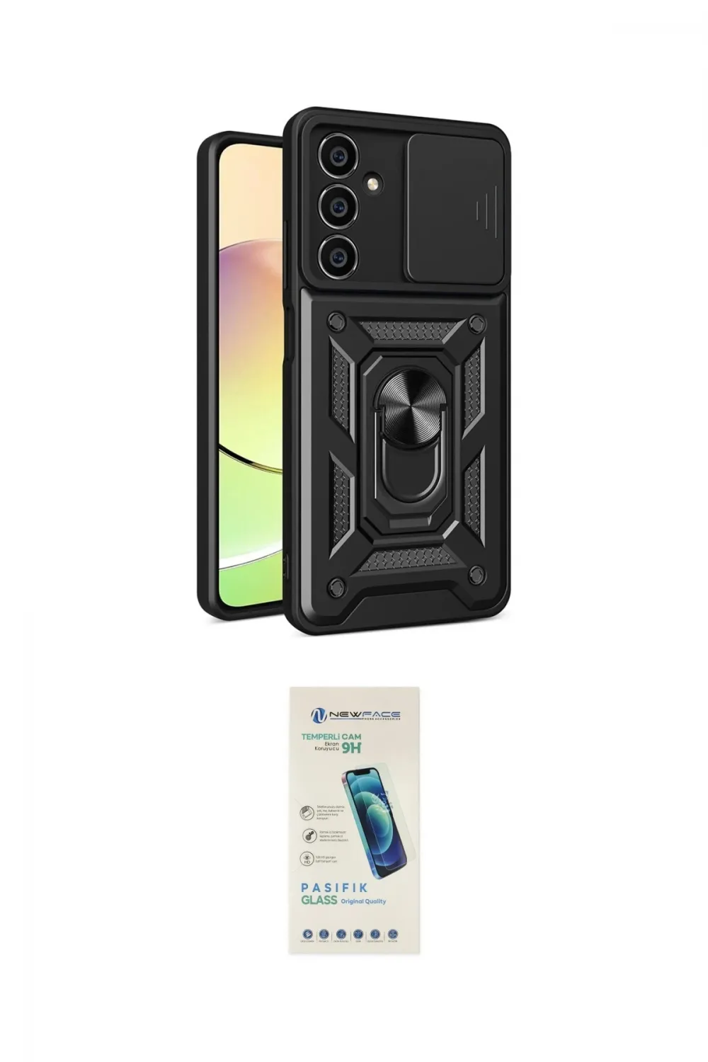 ieg™ Galaxy A35 5G Kılıf Ahenk Klasik - Şeffaf Pasifik Cam Ekran Koruyucu