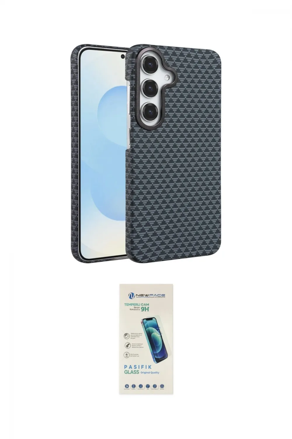 ieg™ Galaxy A35 5G Kılıf Doruk Serisi - Şeffaf Pasifik Cam Ekran Koruyucu