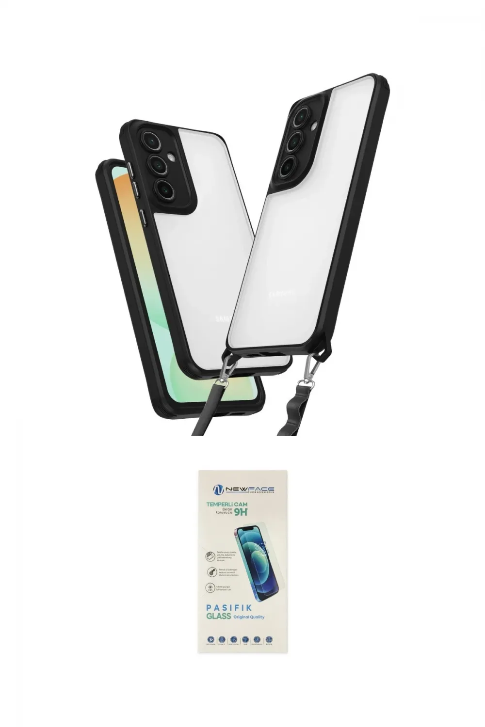 ieg™ Galaxy A35 5G Kılıf Ufuk Klasik - Şeffaf Pasifik Cam Ekran Koruyucu