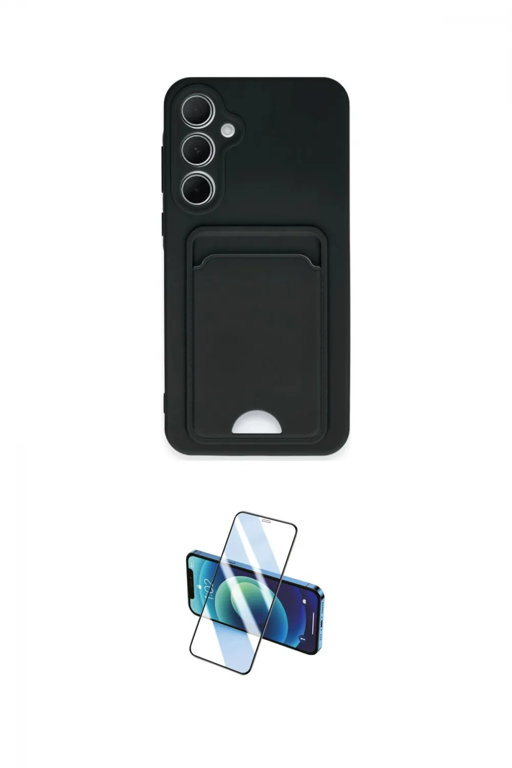 ieg™ Galaxy A35 5G Kılıf Vadi Çizgi Prime - Siyah 3D Antistatik Cam Ekran Koruyucu