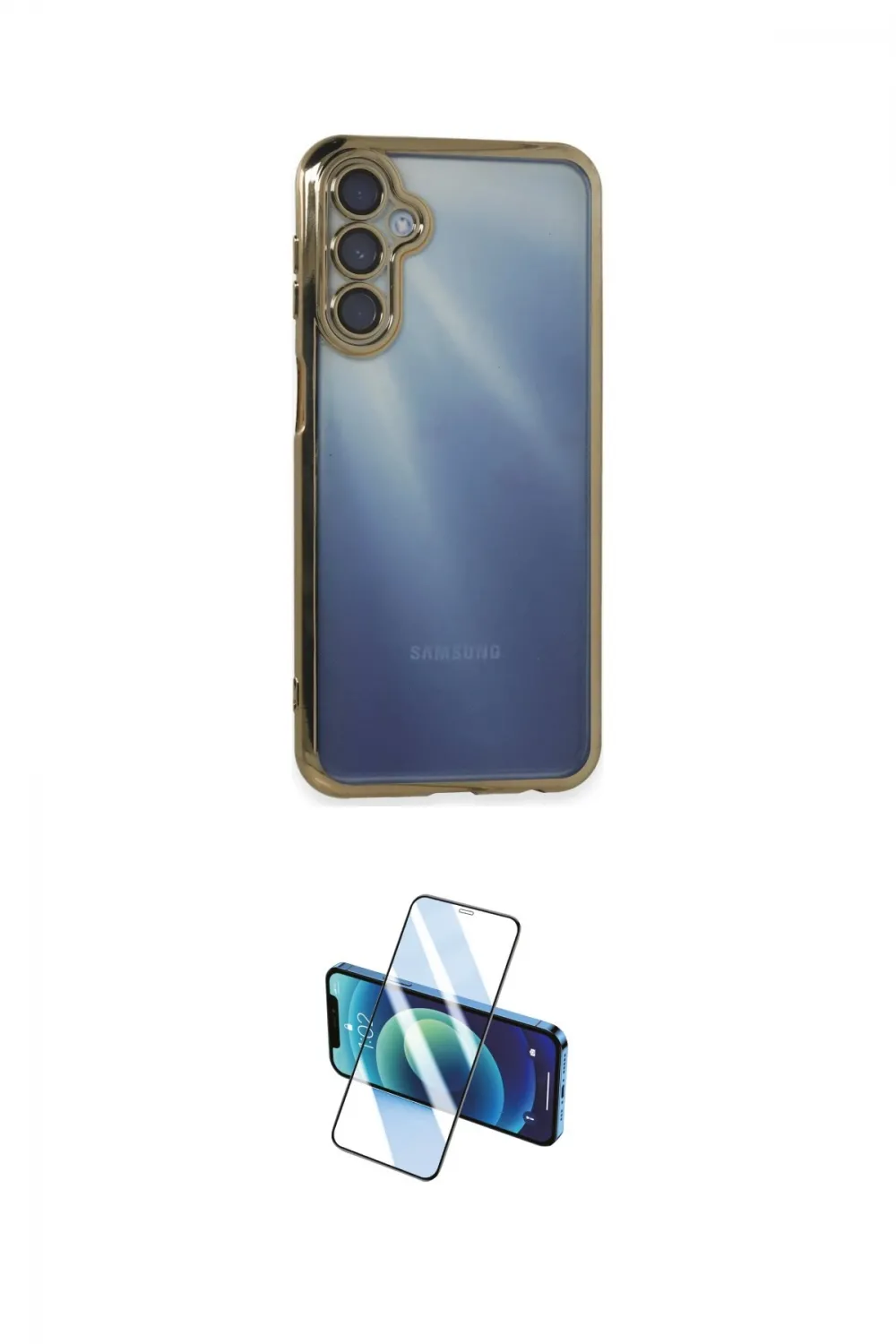 ieg™ Galaxy A35 5G Kılıf Vadi Minimal - Siyah 3D Antistatik Cam Ekran Koruyucu