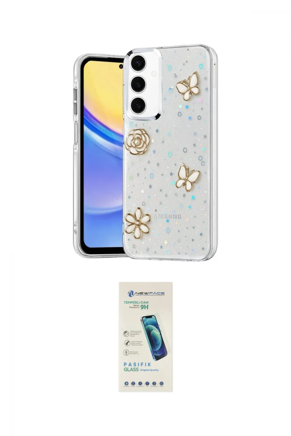 ieg™ Galaxy A35 5G Kılıf Yörünge Form - Şeffaf Pasifik Cam Ekran Koruyucu