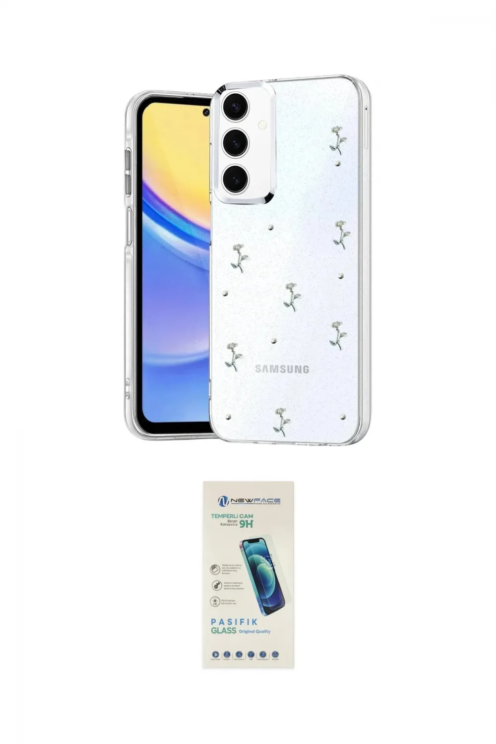 ieg™ Galaxy A35 5G Kılıf Yörünge Form - Şeffaf Pasifik Cam Ekran Koruyucu