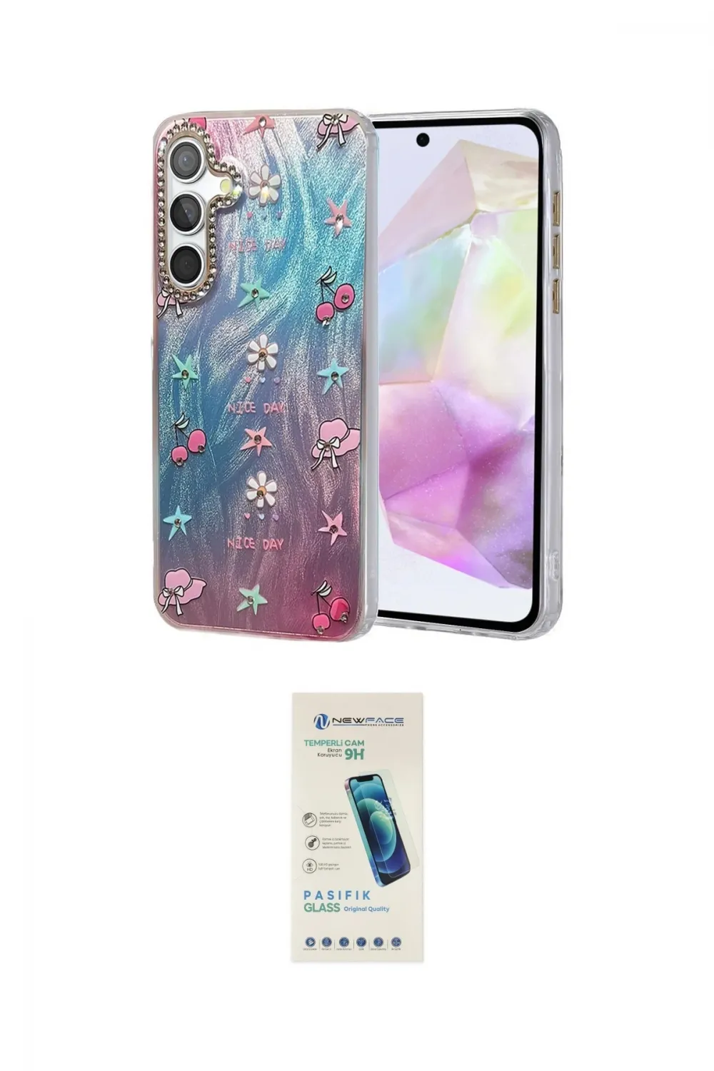 ieg™ Galaxy A35 5G Kılıf Zirve Modern Prime - Şeffaf Pasifik Cam Ekran Koruyucu