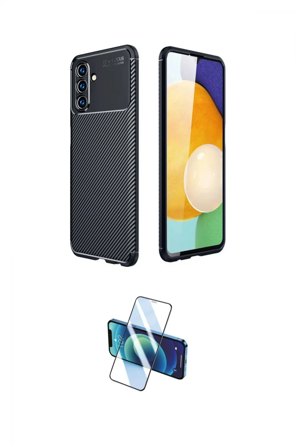 ieg™ Galaxy A36 Kılıf Eksen Form Prime - Siyah 3D Antistatik Seramik Nano Ekran Koruyucu