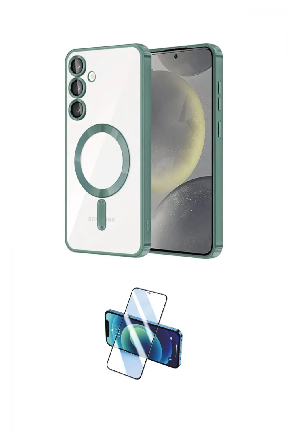 ieg™ Galaxy A36 Kılıf Nova Işık Özel Seri - Siyah 3D Antistatik Cam Ekran Koruyucu