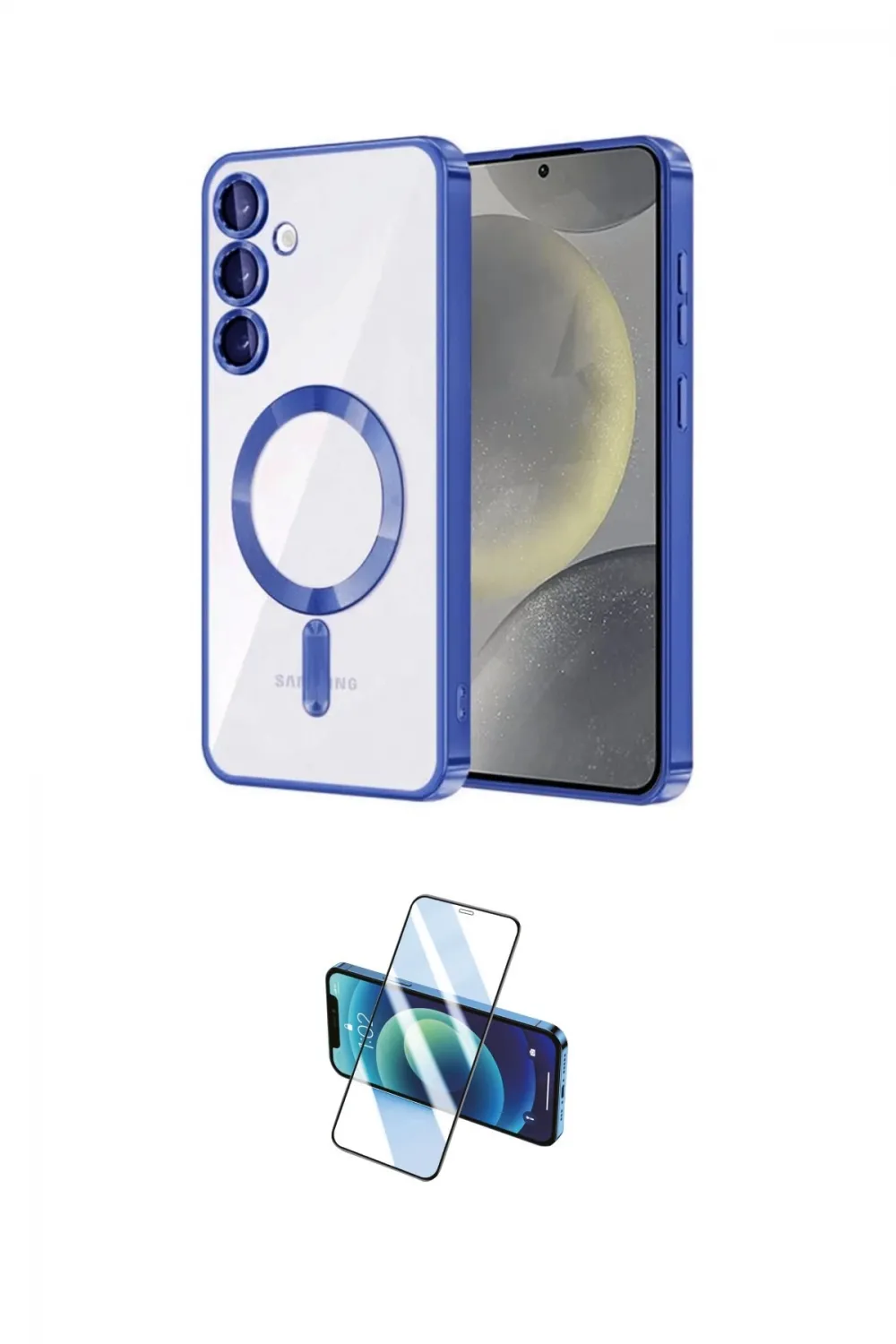 ieg™ Galaxy A36 Kılıf Nova Işık Özel Seri - Siyah 3D Antistatik Cam Ekran Koruyucu
