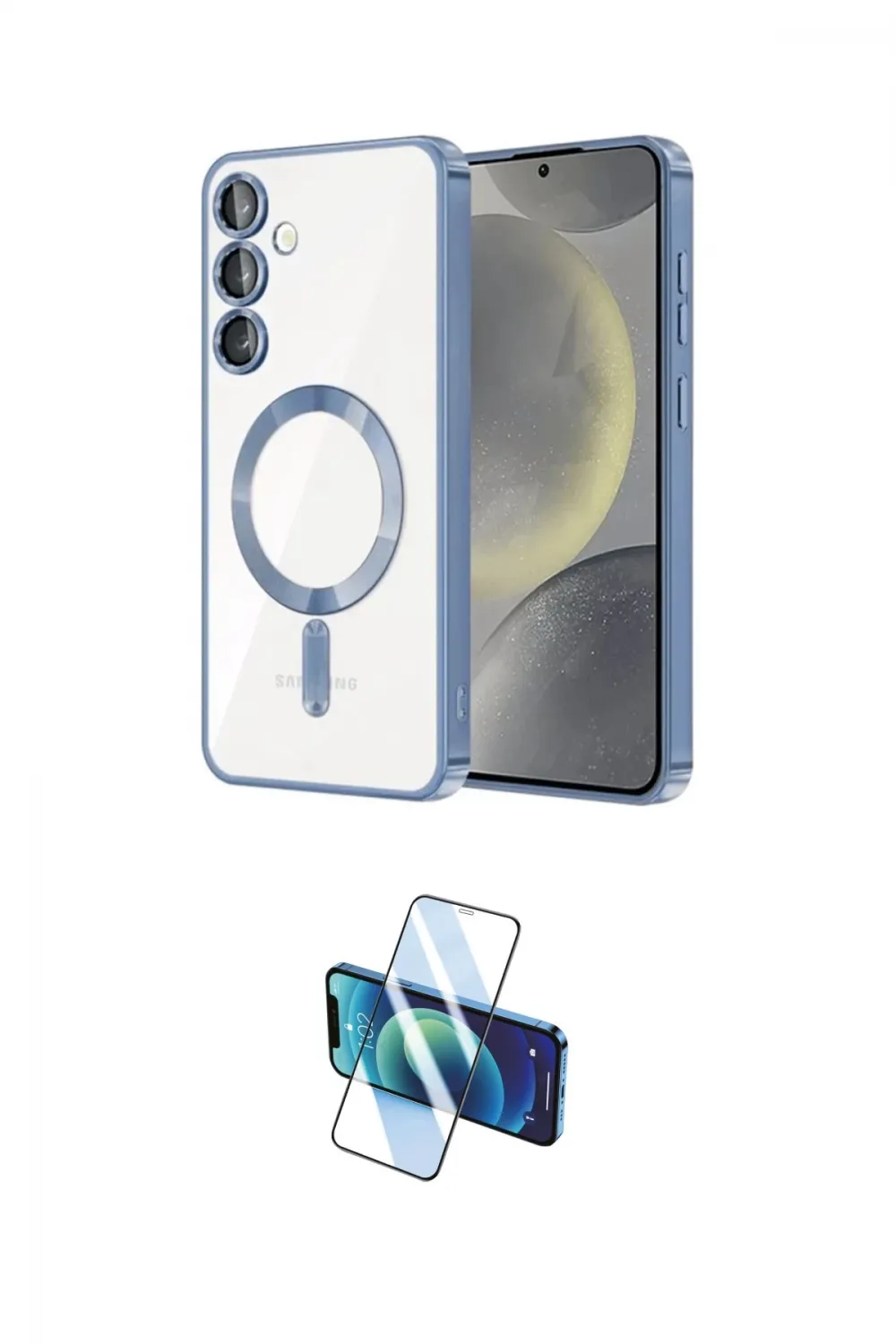 ieg™ Galaxy A36 Kılıf Nova Işık Özel Seri - Siyah 3D Antistatik Cam Ekran Koruyucu