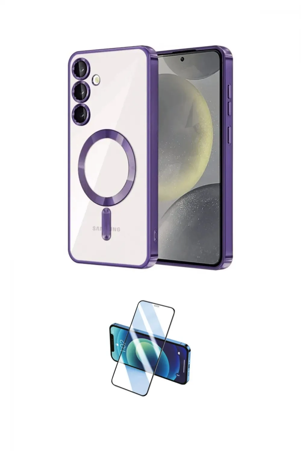 ieg™ Galaxy A36 Kılıf Nova Işık Özel Seri - Siyah 3D Antistatik Seramik Nano Ekran Koruyucu