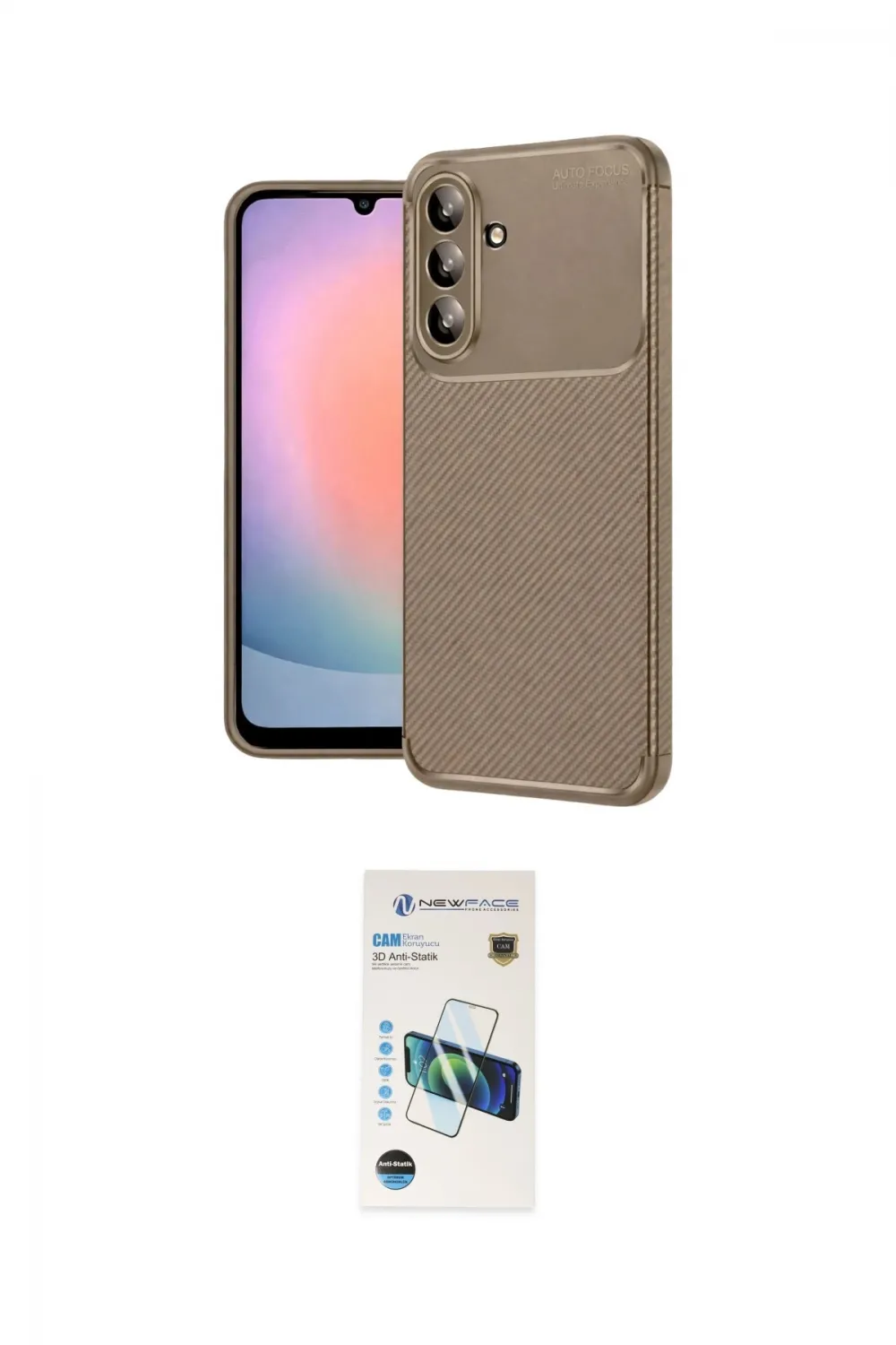 ieg™ Galaxy A37 5G Kılıf Eksen Form Prime - Şeffaf 3D Antistatik Cam Ekran Koruyucu