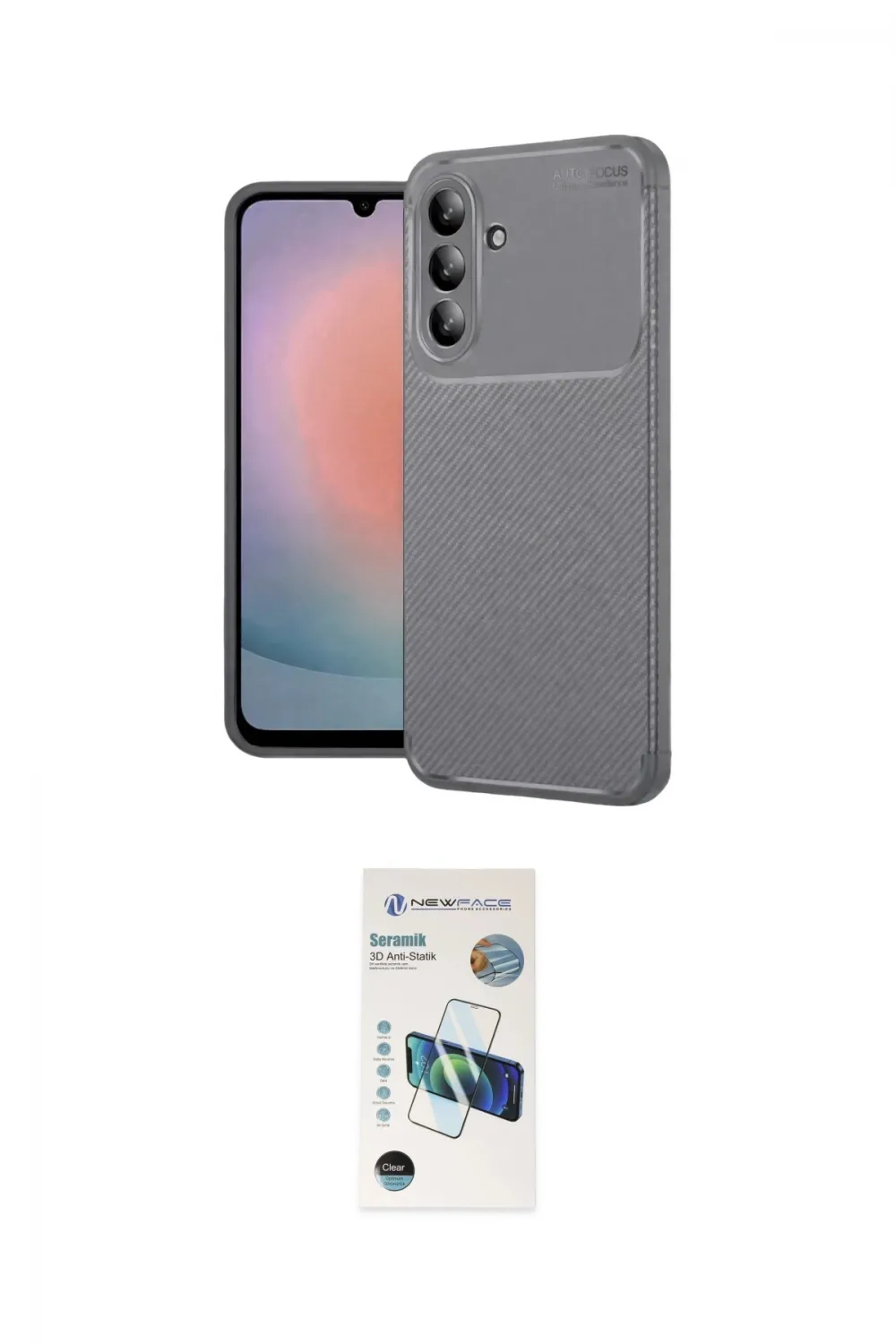 ieg™ Galaxy A37 5G Kılıf Eksen Form Prime - Şeffaf 3D Antistatik Seramik Nano Ekran Koruyucu