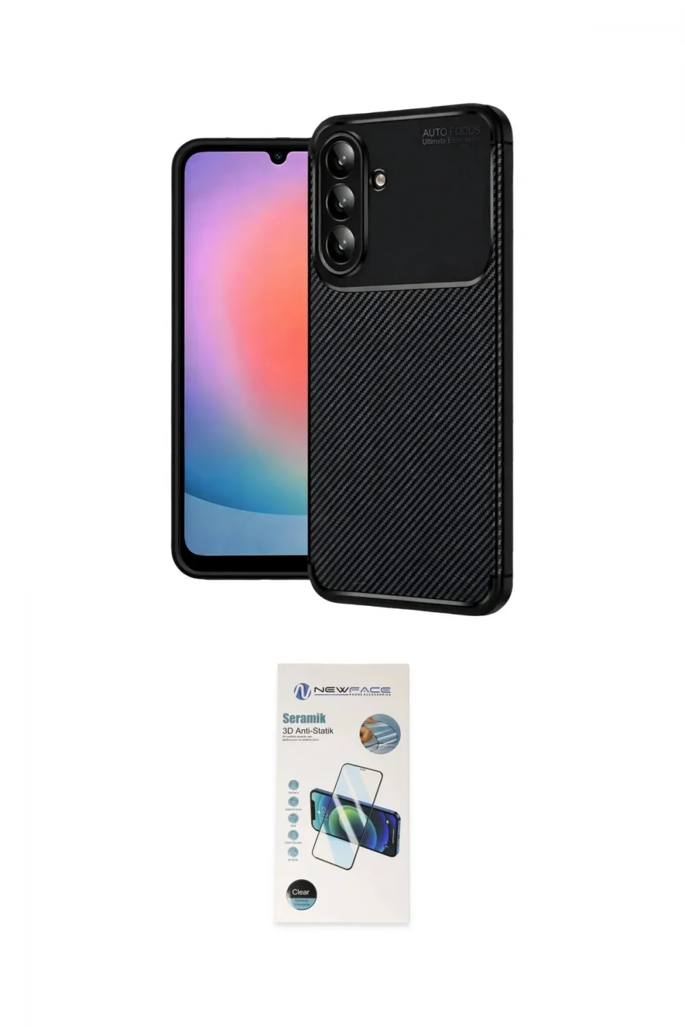 ieg™ Galaxy A37 5G Kılıf Eksen Form Prime - Şeffaf 3D Antistatik Seramik Nano Ekran Koruyucu