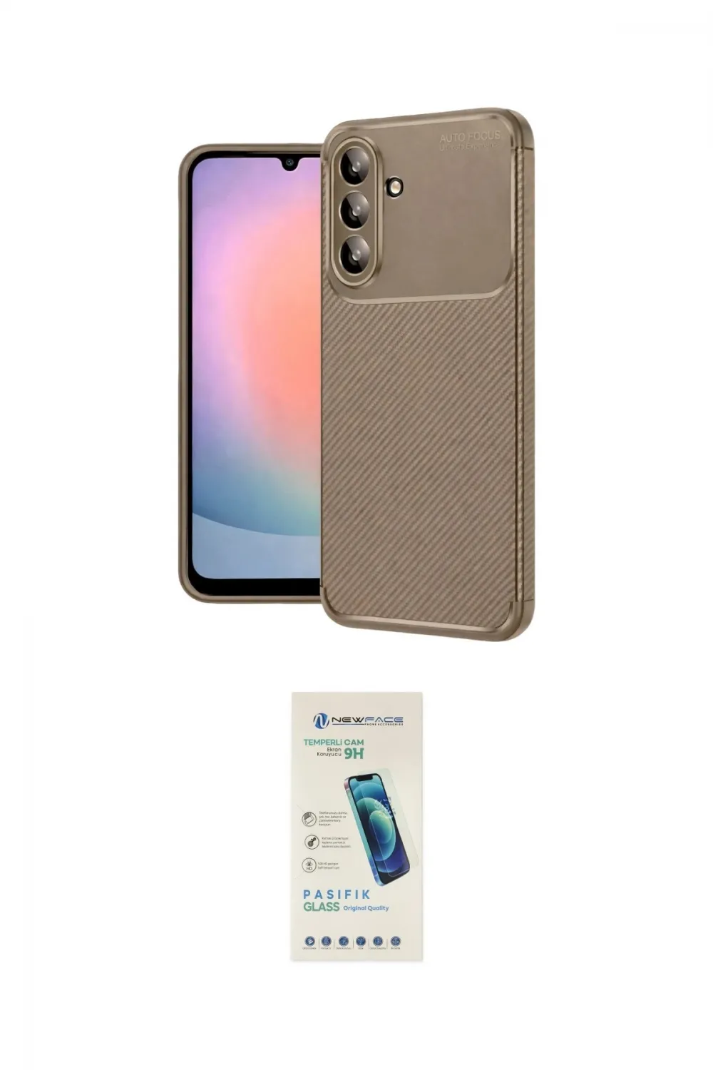 ieg™ Galaxy A37 5G Kılıf Eksen Form Prime - Şeffaf Pasifik Cam Ekran Koruyucu