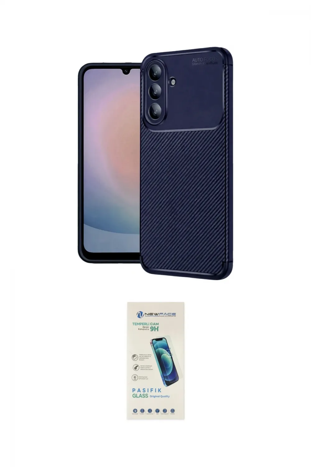 ieg™ Galaxy A37 5G Kılıf Eksen Form Prime - Şeffaf Pasifik Cam Ekran Koruyucu