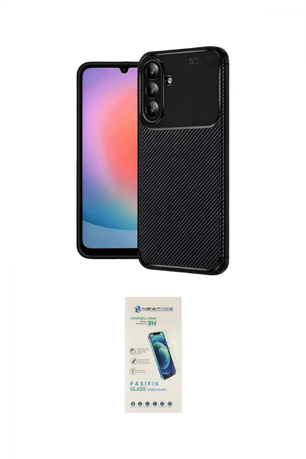 ieg™ Galaxy A37 5G Kılıf Eksen Form Prime - Şeffaf Pasifik Cam Ekran Koruyucu