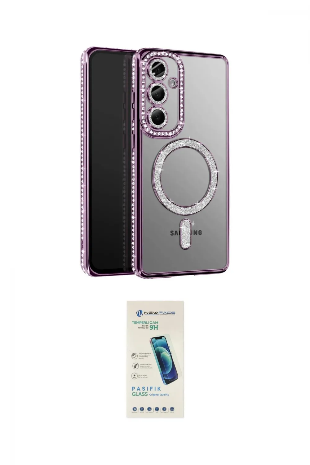 ieg™ Galaxy A37 5G Kılıf Siluet Işık Serisi - Şeffaf Pasifik Cam Ekran Koruyucu