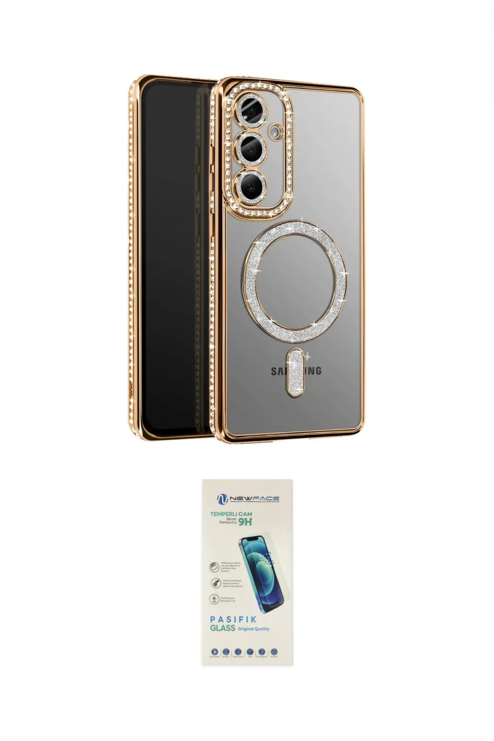 ieg™ Galaxy A37 5G Kılıf Siluet Işık Serisi - Şeffaf Pasifik Cam Ekran Koruyucu
